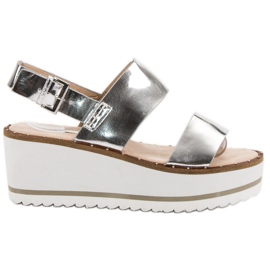 Corina Silver sandaler på plattformen grå