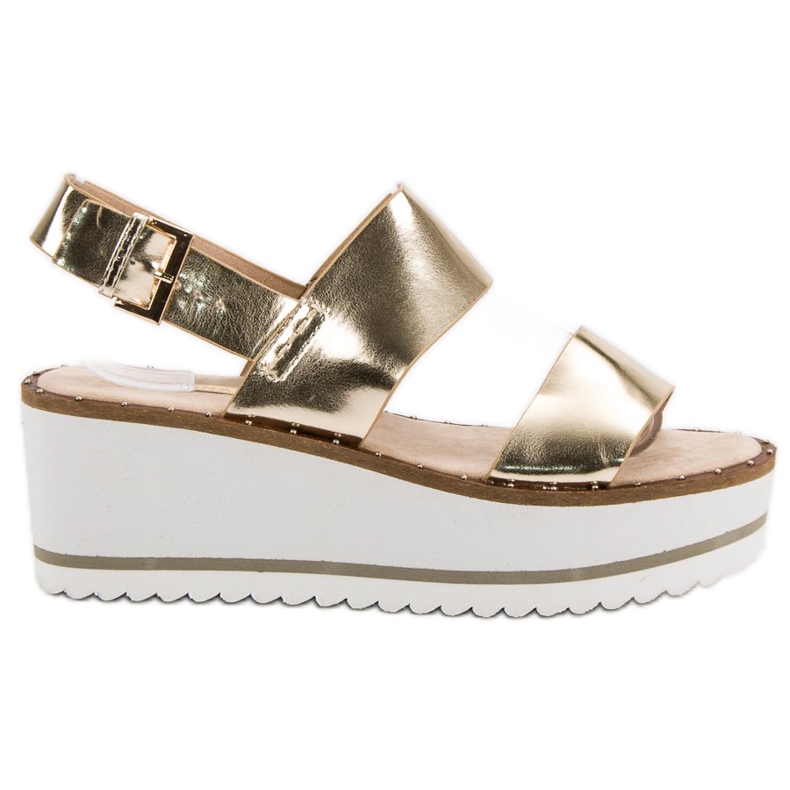 Corina Gyllene sandaler på plattformen