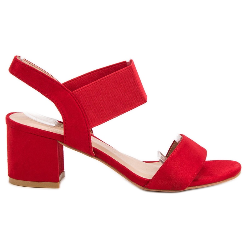 Sandaler med hög klack röd