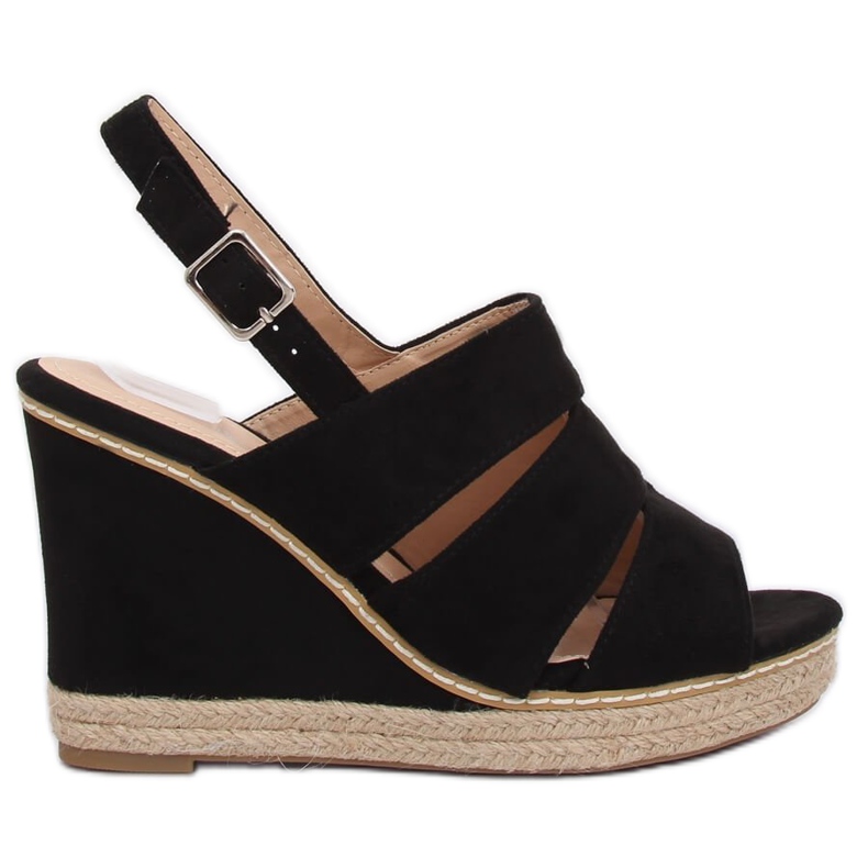 Svarta sandaler på kilklack 9069 Svart