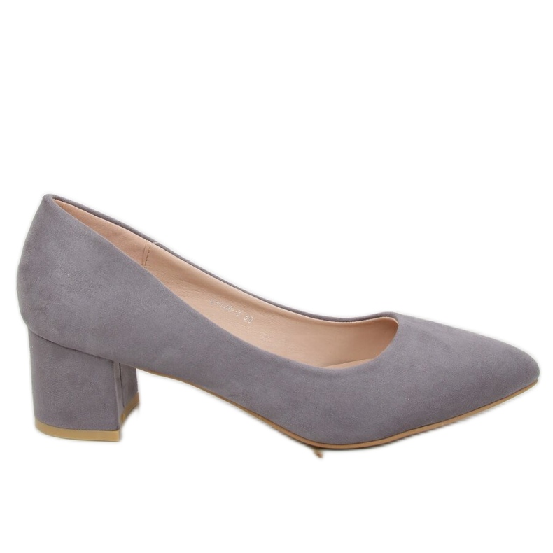 Grå Pumps låga klackar grå G-136 Grå