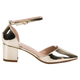 Weide Glänsande lackerade pumpar gul