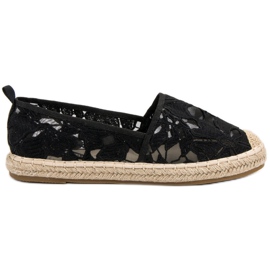 Lucky Shoes Svart spets Espadrilles