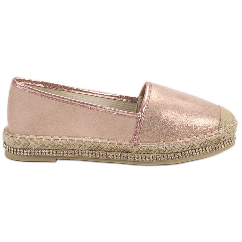 Lucky Shoes Pulver Espadrilles med kristaller rosa