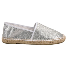 Cm Paris Glitter Silver Espadrilles grå