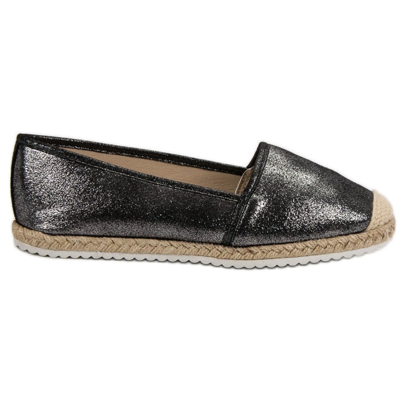 Lucky Shoes Svart Glitter Espadrilles