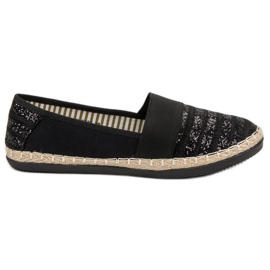 Kayla Glänsande Espadrilles svart