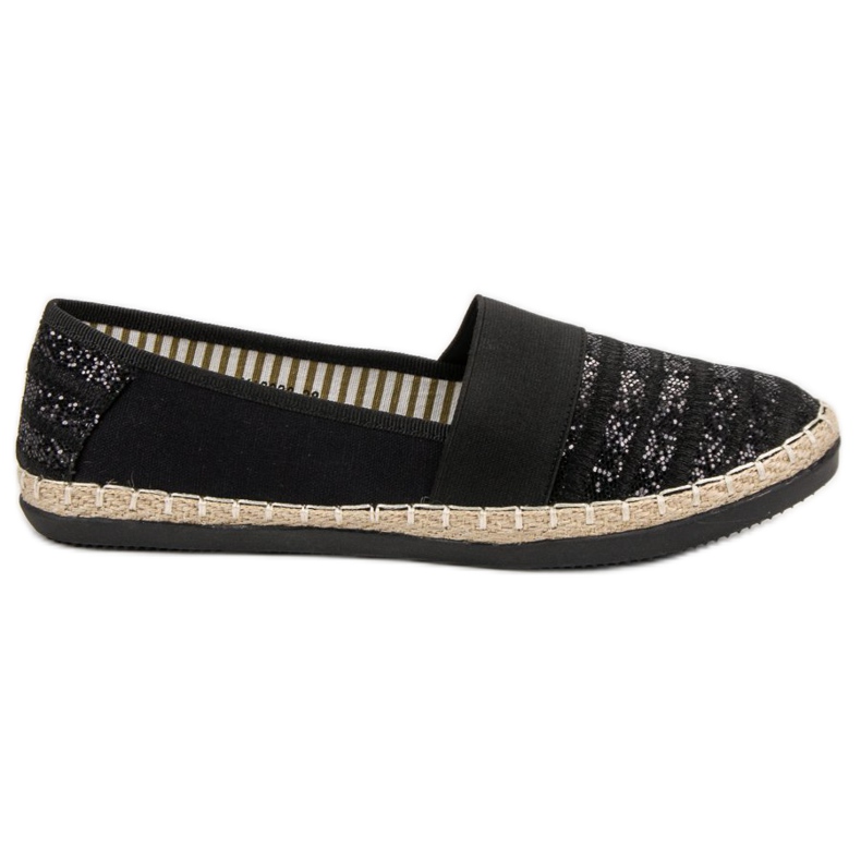 Kayla Glänsande Espadrilles svart