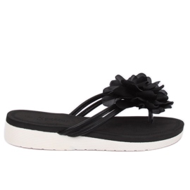 Svarta flip-flops med blomma CK103 svart
