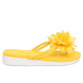 Gula flip-flops med en blomma CK103 Gul