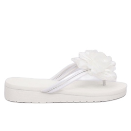Vita flip-flops med en blomma CK103 Vit