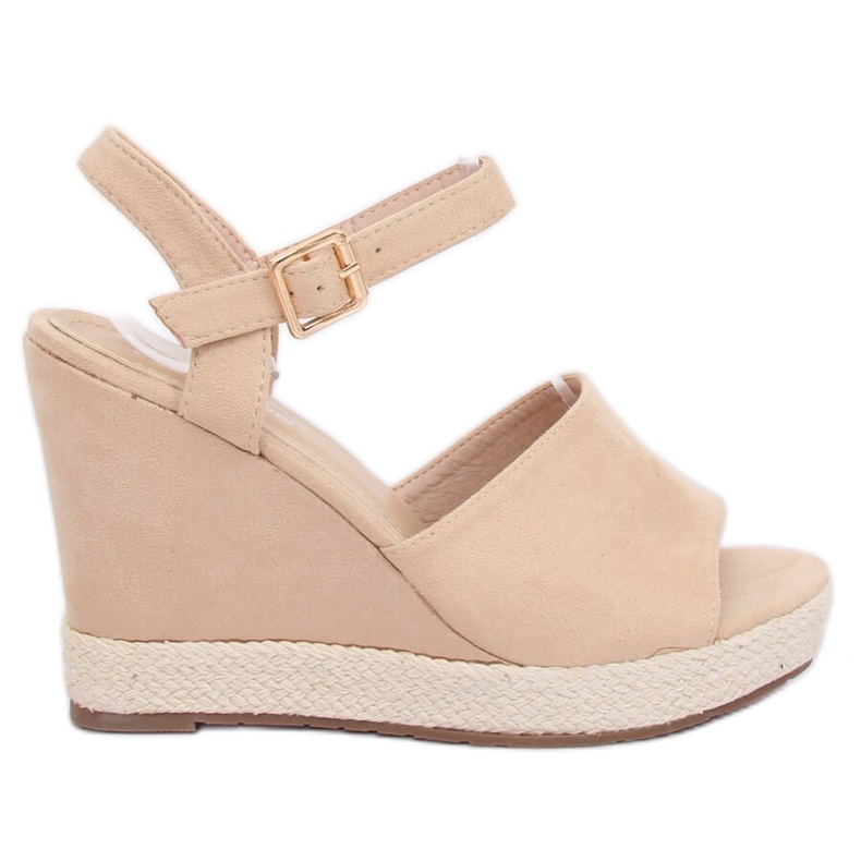 Beige sandaler på kilklack FD-5M14 Beige