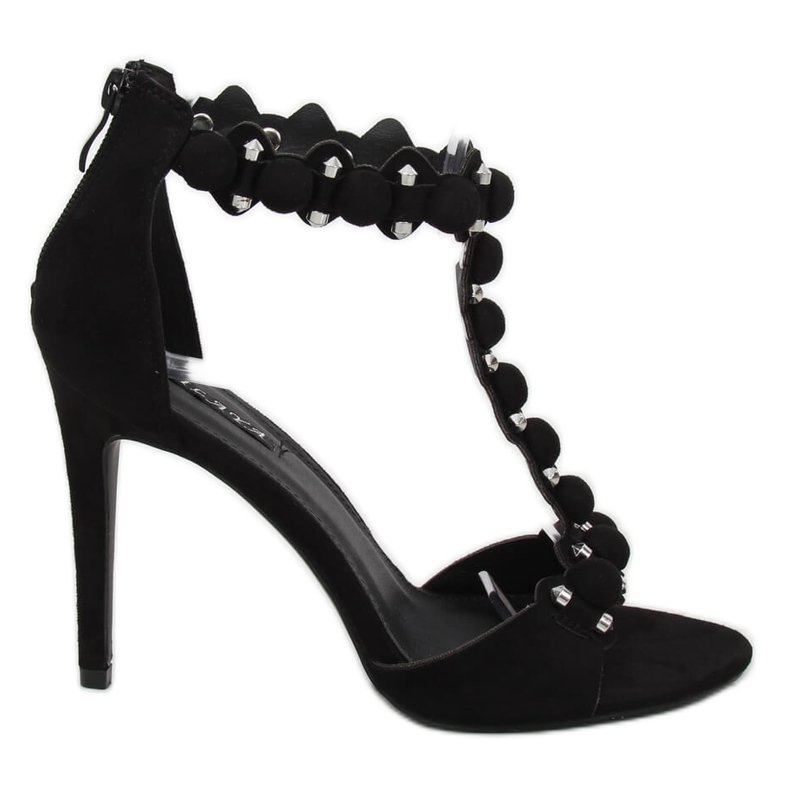 Svarta sandaler på hög klack GH-5A5733 Svart