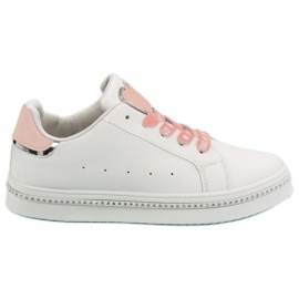 Snörade sportskor vit