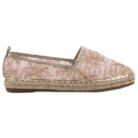 Lucky Shoes Lacy Espadrilles i blommor rosa