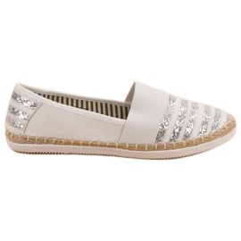 Kayla Glänsande Espadrilles vit