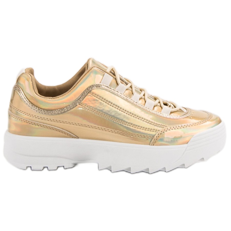 Holo guldlackade sneakers gyllene