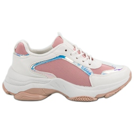 Renda Trendiga sneakers vit rosa