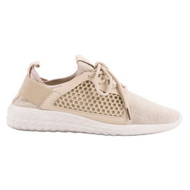 Trendiga textilskor brun