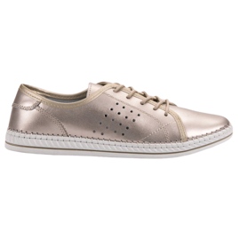 Kylie Snörskor i läder gyllene