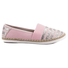 Kayla Glänsande Espadrilles rosa