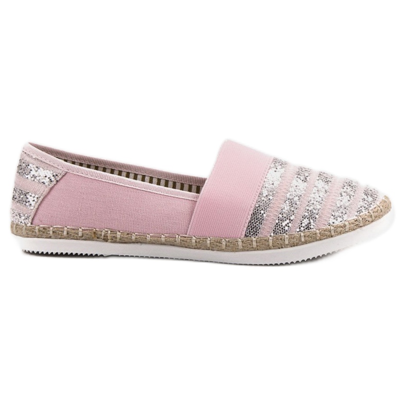 Kayla Glänsande Espadrilles rosa