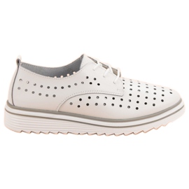 Kylie Läder Openwork skor vit Kylie Läder Openwork skor vit