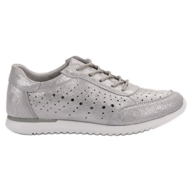 Kylie Silver läderskor grå