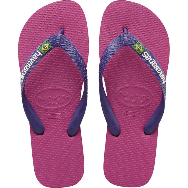 Havaianas Brasil logotyp hallonros mångfärgad