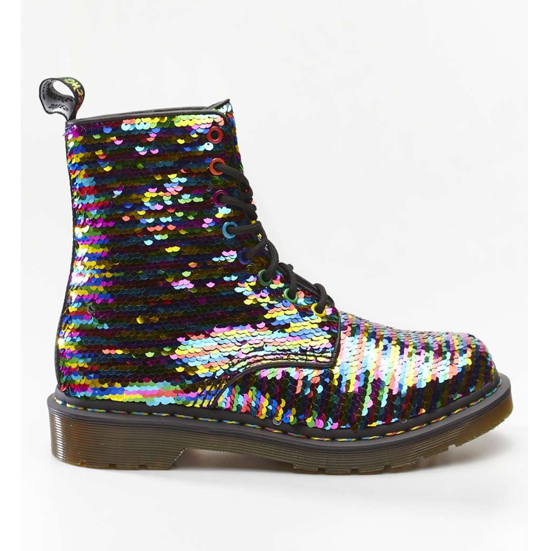 Dr. Martens 1460 Pascal Sequin Rainbow Multi Silver svart