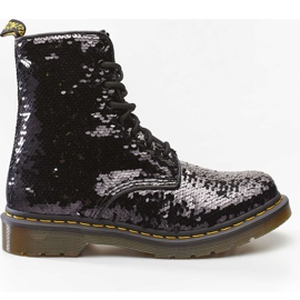 Dr. Martens 1460 Pascal Reversible Sequin Black Silver Sequin svart