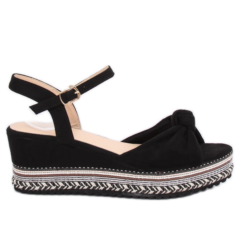 Svarta sandaler på kilklack B126 Svart