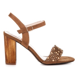 Beauty Girl'S Openwork sandaler på höga klackar brun