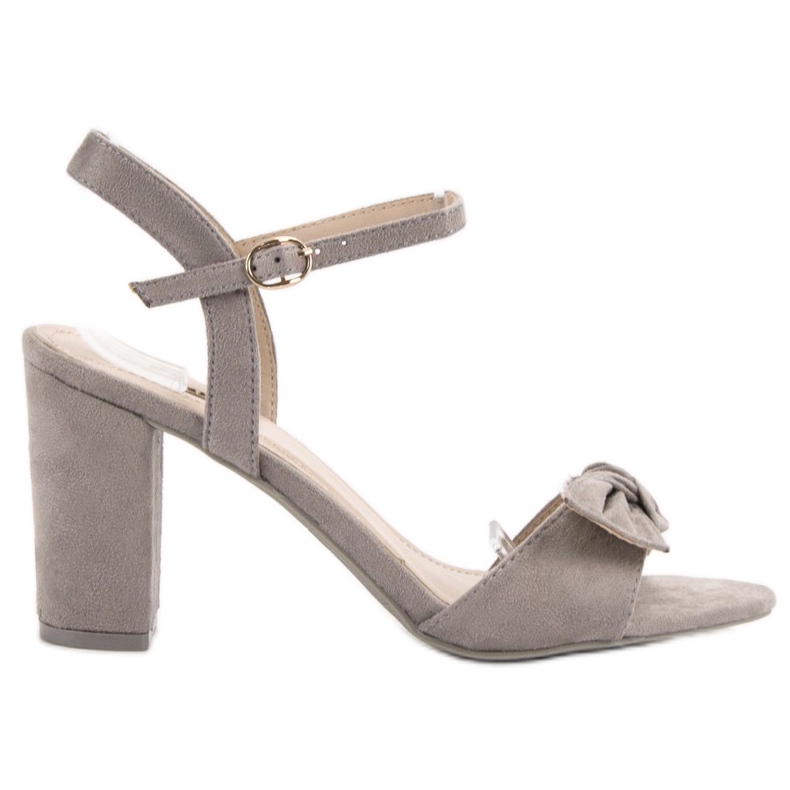 Jumex Sandaler i mocka med rosett grå