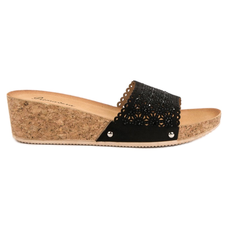 Primavera Tofflor På En Kork Kil svart