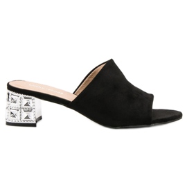 Lucky Shoes Sandaler med högklackat mocka svart