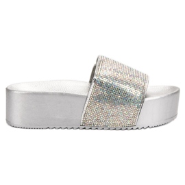 Marquiz Trendiga tofflor på plattformen grå