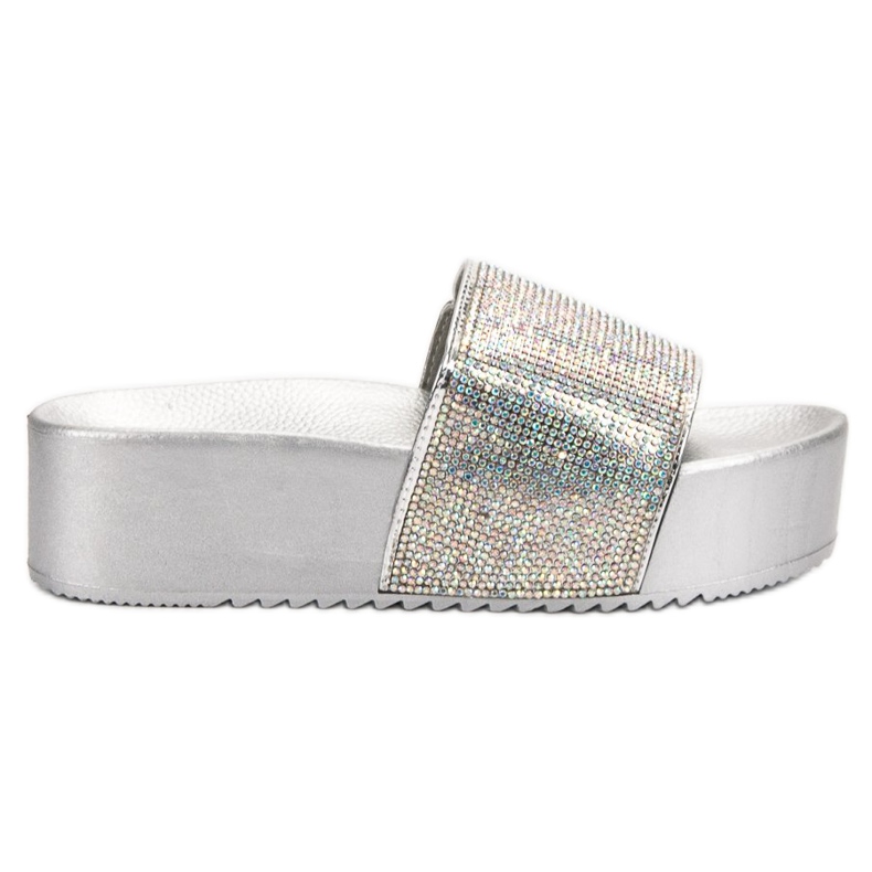 Marquiz Trendiga tofflor på plattformen grå