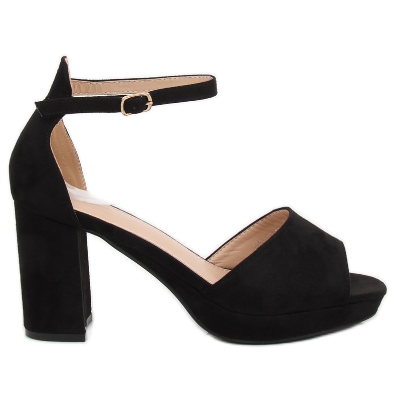 Svarta högklackade sandaler 6952-GL Svart