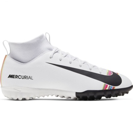 Nike Mercurial Superfly X 6 Academy Tf Jr AJ3112-109 fotbollsskor mångfärgad vit