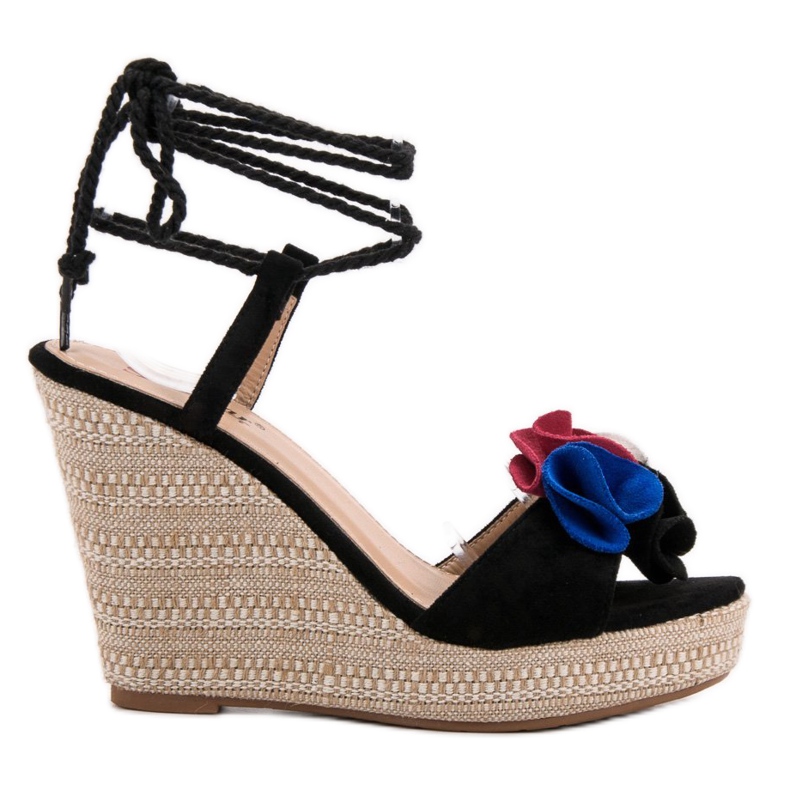 Seastar Knutna sandaler på kilen svart