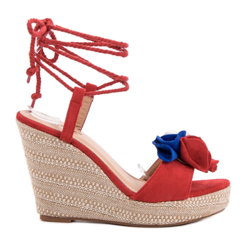 Seastar Knutna sandaler på kilen röd