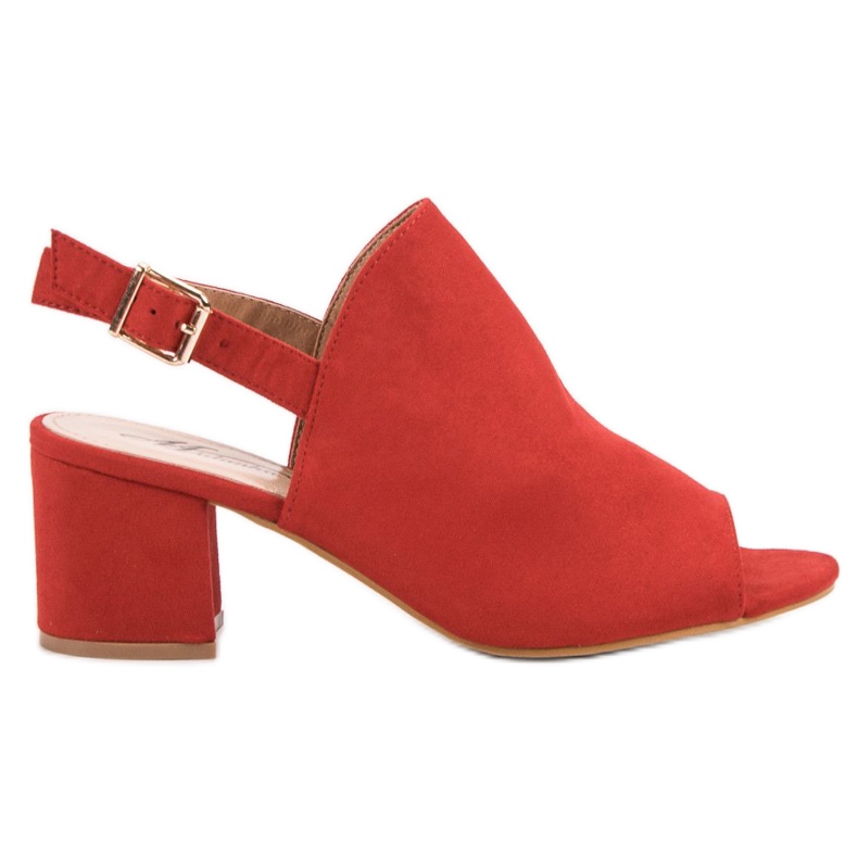 Sandaler i mocka röd