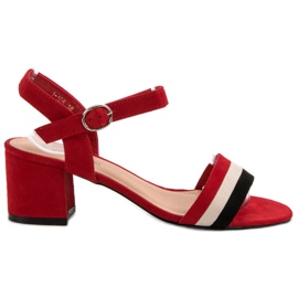 Queen Vivi Trendiga högklackade sandaler röd