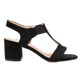 Evento Slip-on sandaler på ett inlägg svart