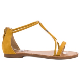 Cm Paris Sandaler med platt mocka gul