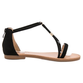 Cm Paris Sandaler med platt mocka svart