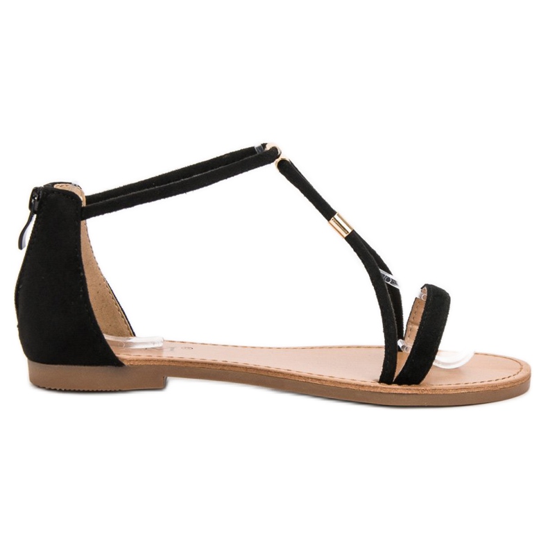 Cm Paris Sandaler med platt mocka svart