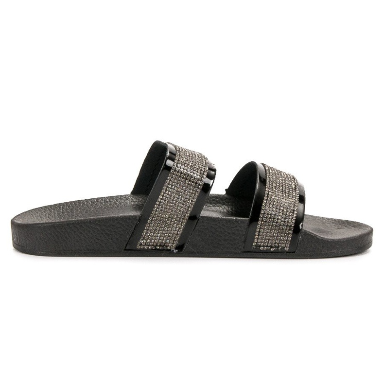 Seastar Svarta tofflor med kristaller