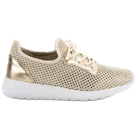 SHELOVET Mesh sportskor gul